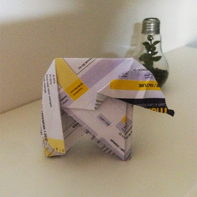 Ceci est un origami d'éléphant
