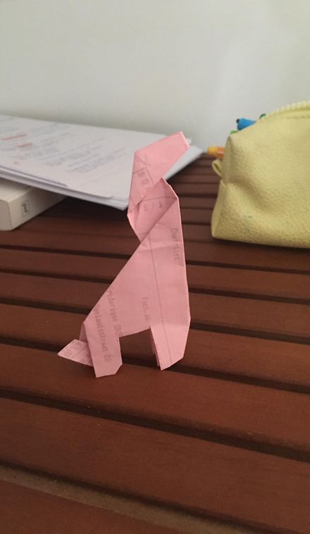 Réalisation d'un origami girafe test 2