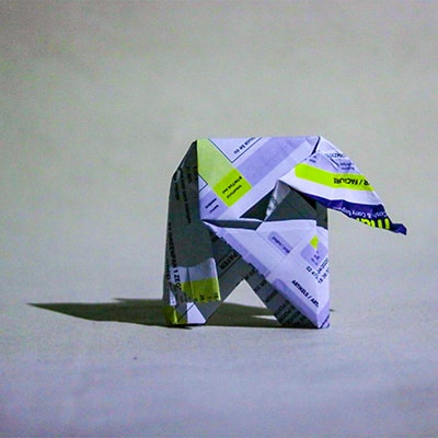 Ceci est une origami d'éléphant